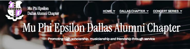 A website with the words'mu pi edison dallas alumni chapter'.
